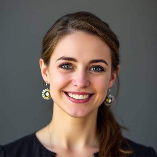 Portrait d'Isabelle Dubois, co-fondatrice et directrice générale d'Évasion Exquise, souriante et professionnelle.